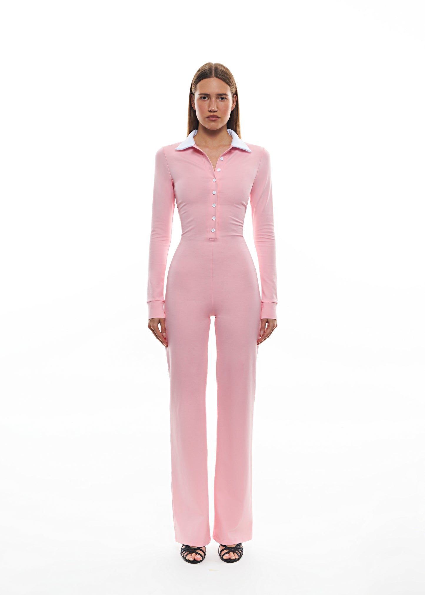 Комбінезон чорний з білим коміром