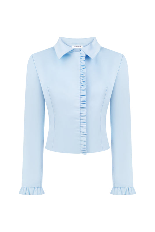 Жакет сатиновий блакитний