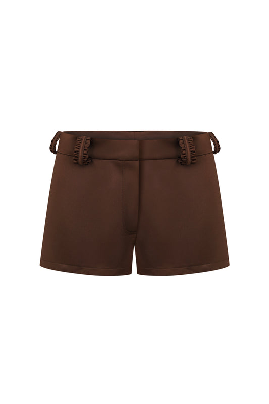 Шорти сатинові шоколадні