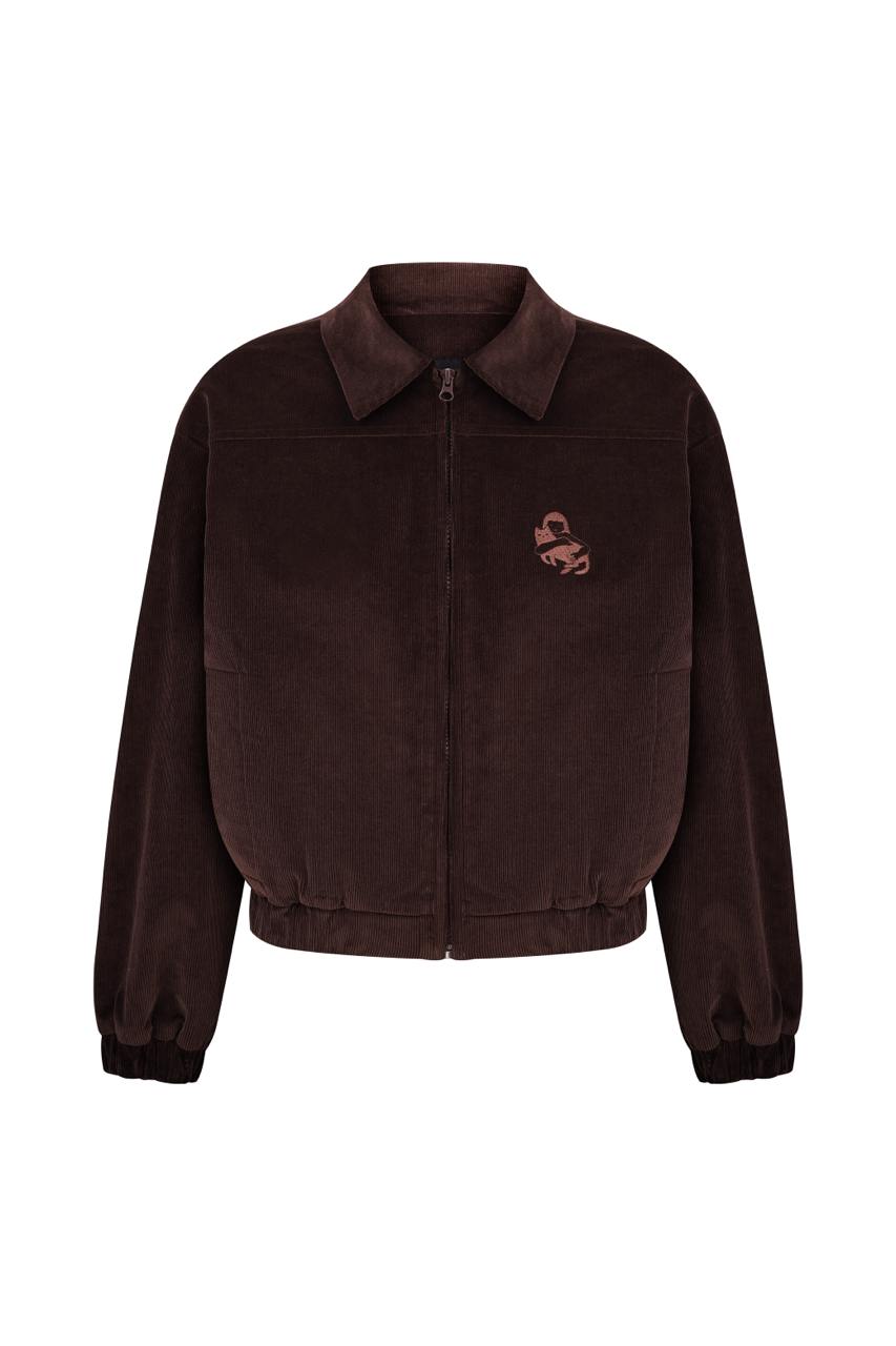 Бомбер вельветовий шоколадний