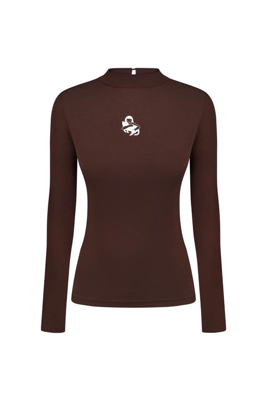 Лонг з вишивкою шоколадний