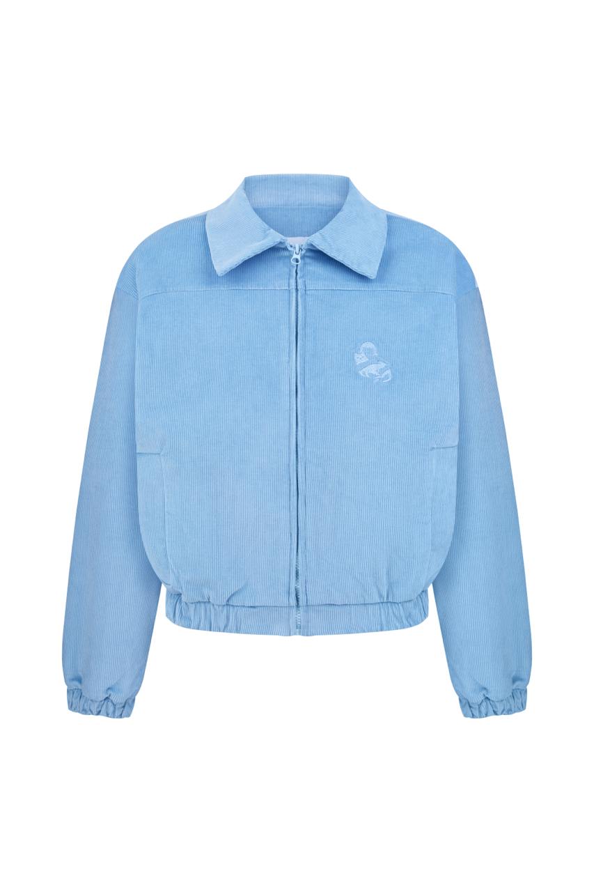 Бомбер вельветовий блакитний